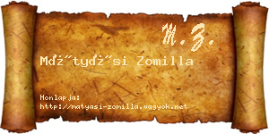 Mátyási Zomilla névjegykártya